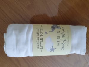 Sweet Little Tots Baby White Muslin Wrap - New-$5