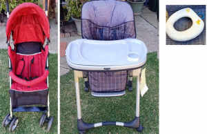 Baby Stroller, High Chair & Toilet seat GC (Must take all) FREE