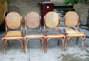 SET OF FIVE RARE ANTIQUE BENTWOOD CHAIRS