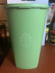 Vintage Green Large Tupperware Canister