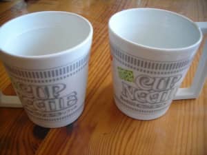 2 x Nisshin cup noodle eco cup ‘Ceramic’ the lot ✅✅ Ramen