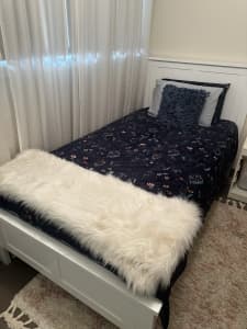 King single white bed with mattress