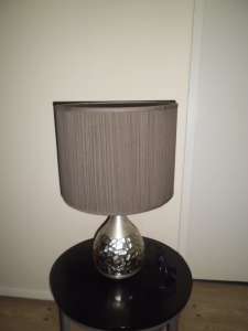 LAMP SHADE WITH SILVER BASE