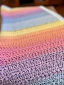 Rainbow pastel baby blanket
