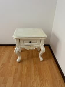 white small style bedside table