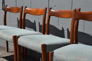Four Custom Fabric Fler 64 Dining Chairs (Circa 1964)