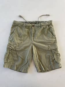 Incotex cargo shorts - khaki, cotton, size 34