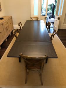 Dining Table - Antique hard wood extendable 