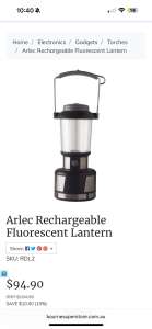Arlec Rechargeable Fluorescent Lantern The Perfect Camping Buddy.
