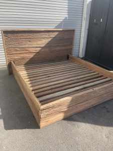 Rustic bed frames made of recycled Ironbark hardwood