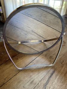 gold chrome two faced make up mirror