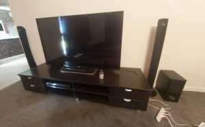 60 Sony 3D tv. 7 piece surround system. TV unit included.