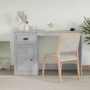 Desk with Drawer Concrete Grey 115x50x75 cm Engineered Wood...