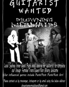Wanted: Guitarist wanted for Sydney punk/Riot Grrl band