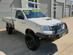 2012 Toyota Hilux KUN26R MY12 SR (4x4) White 5 Speed Manual Cab Chassis