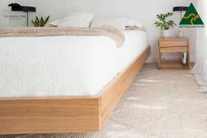 Aurora Solid Hardwood Timber Floating Bed Frame - Made in Melbourne