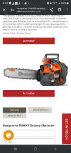 Husqvarna T540i XP Professional Cordless Chainsaw and Battery 