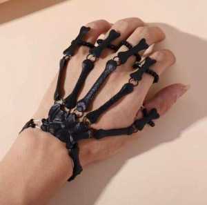 Skeleton Hand Design Pair of Bracelet Halloween Fancy Dress