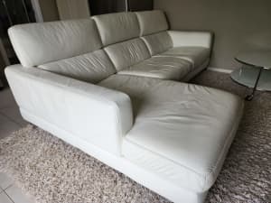 White 3-4 seater sofa with chaise from Nick Scali