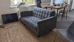 Lounge Lovers Charcoal Mid-century inspired Sofa