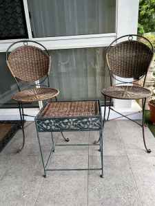 Outdoor Furniture Small Patio Setting Coffee Table plus 2 chairs