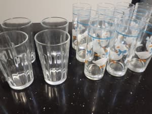For Sale Assorted Glasses Plain 6x =$5 Duck Glasses 10x =$10 2 with sm