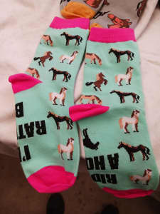 Horse cartoon socks ladies size 6 to 8 size 