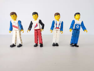 Vintage Lego Technic Figures Race Car Driver x4