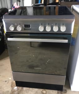 Artisan electric cooker and oven stainless steel and black glass