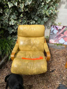 Exquisite Tessa leather armchair pair mid century