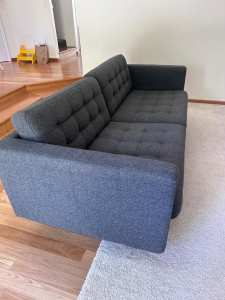 LANDSKRONA 3-seat sofa, Gunnared dark grey/wood IKEA