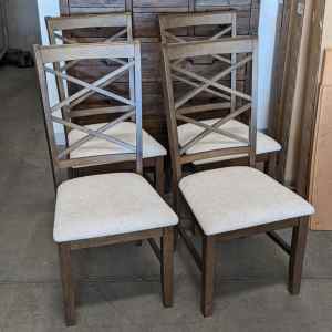 NEW KLEYN DINING CHAIR BROWN WITH CUSHION WHITE RRP $299