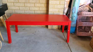 Red ikea Signurd bench