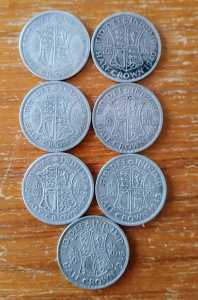 British Half Crowns 50 per cent silver