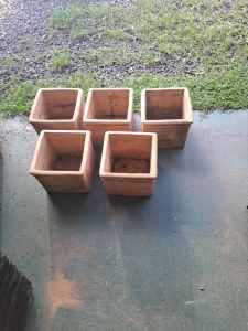 5 terracotta pots $12.00 each 