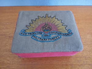 Australian army war embroidered biscuit box