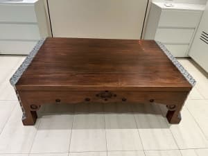 Solid Wooden Coffee Table with hand carved detail