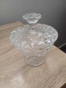 Antique English Lead Crystal, Cake Stand, Pitcher, Lolly Bowl