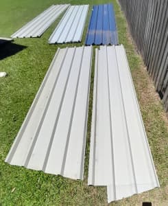 6 X Roofing sheets (unused) & cut sheets also 5 lengths roof batterns.