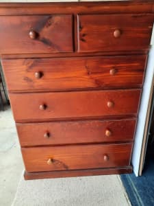 Solid wooden chest of drawers
