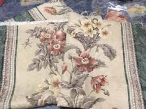 Floral Upholstery Cushion Fabric (3 pieces), New