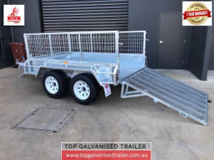 8x5 Tandem Trailer Galvanised Fully Welded Ramp with Support Legs