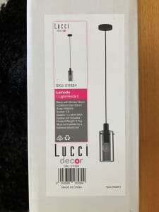 Lamode Light Pendant in Black/Smoke and Dimmable LED Heritage Pilot