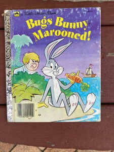 First Ed Vintage Childrens Little Golden Book Bugs Bunny Marooned 1985