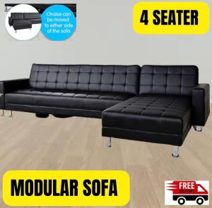 Modular Tufted Pu Leather Sofa Chaise (Brand New)
