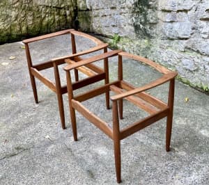 2 mid century carver chair frames