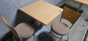 Square Scratched Dinning table, optional chairs, Carlton pickup