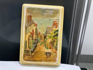 vintage bossons chalkware hand painted plaque