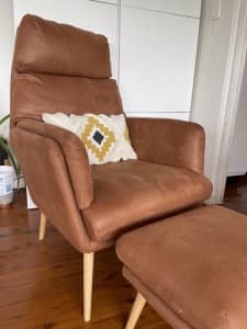 Adairs chair sofa Anderson foot stool in brandy - near new