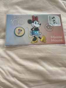 Coins Minnie mouse Stamp and Coin 100 Year of Disney.